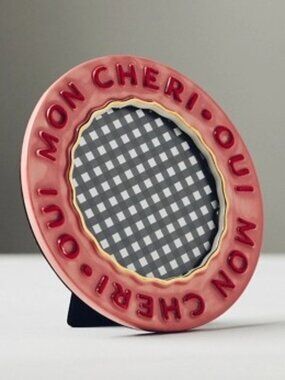 Anthropologie Claudette Text Stoneware Picture Frame in Pink – NWT in the box